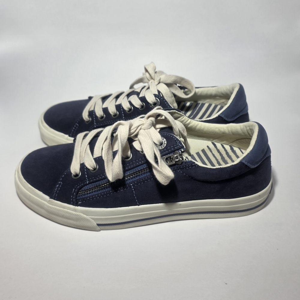 Taos Canvas Sneakers Women's 7 Navy Lace Up Comfort Shoes Casual Walking - Picture 6 of 7